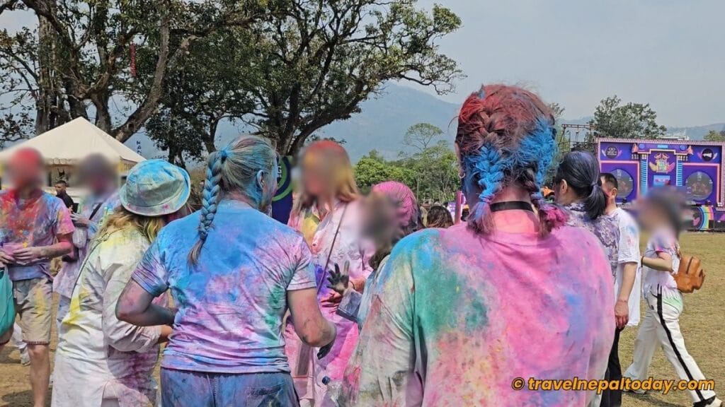 holi celebration in pokhara barahighat ground