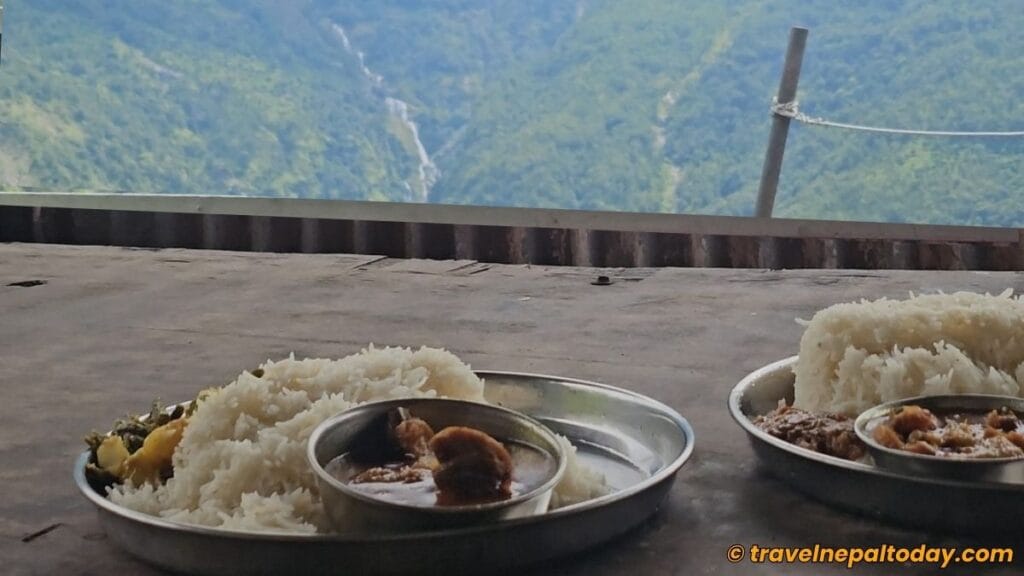 nepali lunch with view
