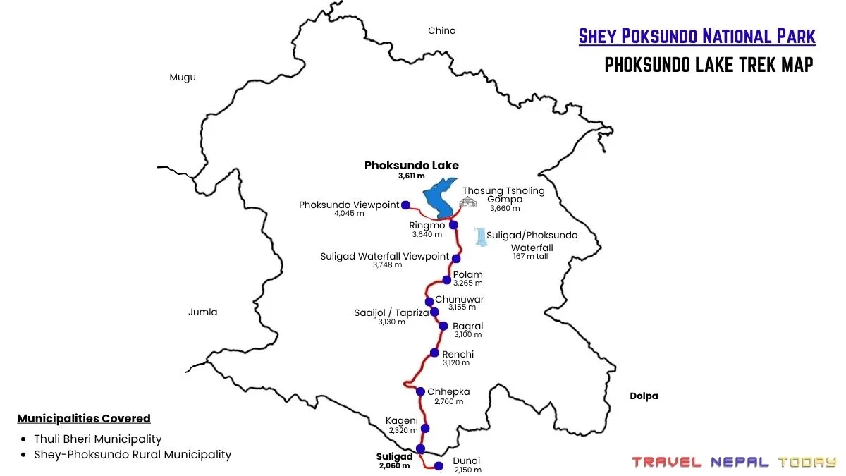 phoksundo lake trek map