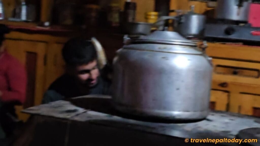 warm firewood in shey karnali hotel dolpa