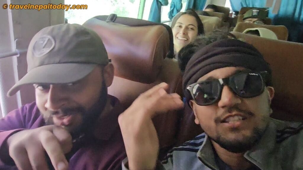 dancing inside dolpa bus