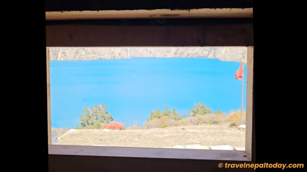 phoksundo lake view from toilet