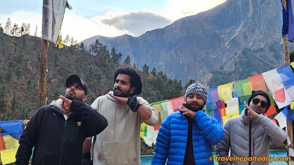 pushpa pose in phoksundo lake