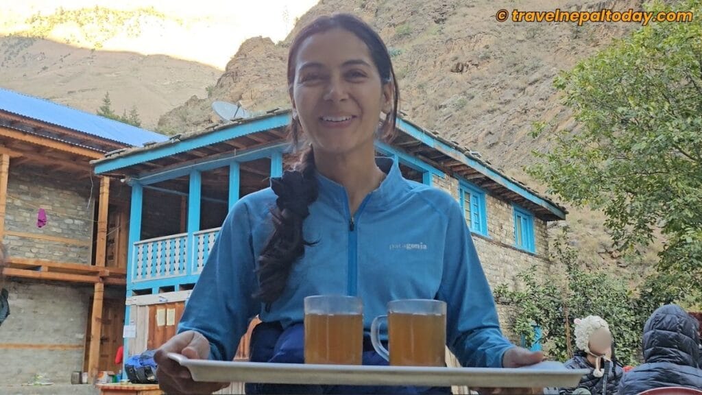 serving tea in dolpa