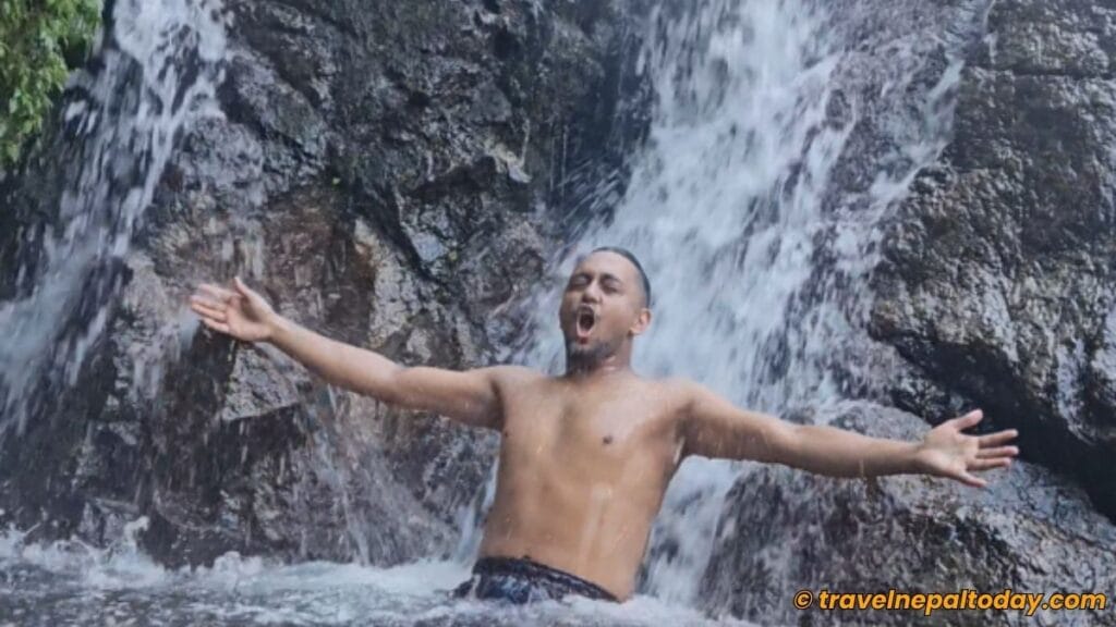 swimming in tindhare waterfall
