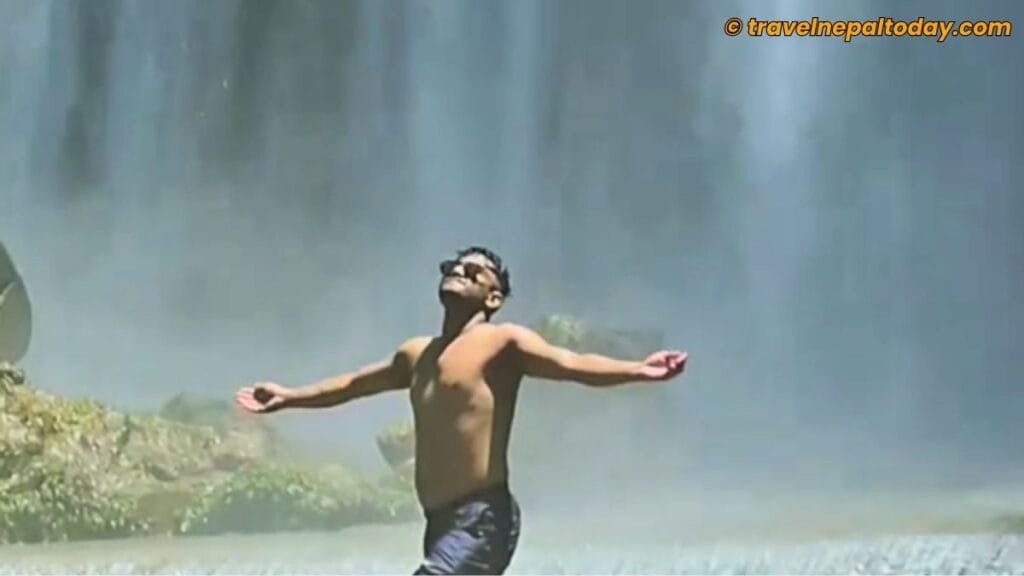 bathing in jalbire waterfall