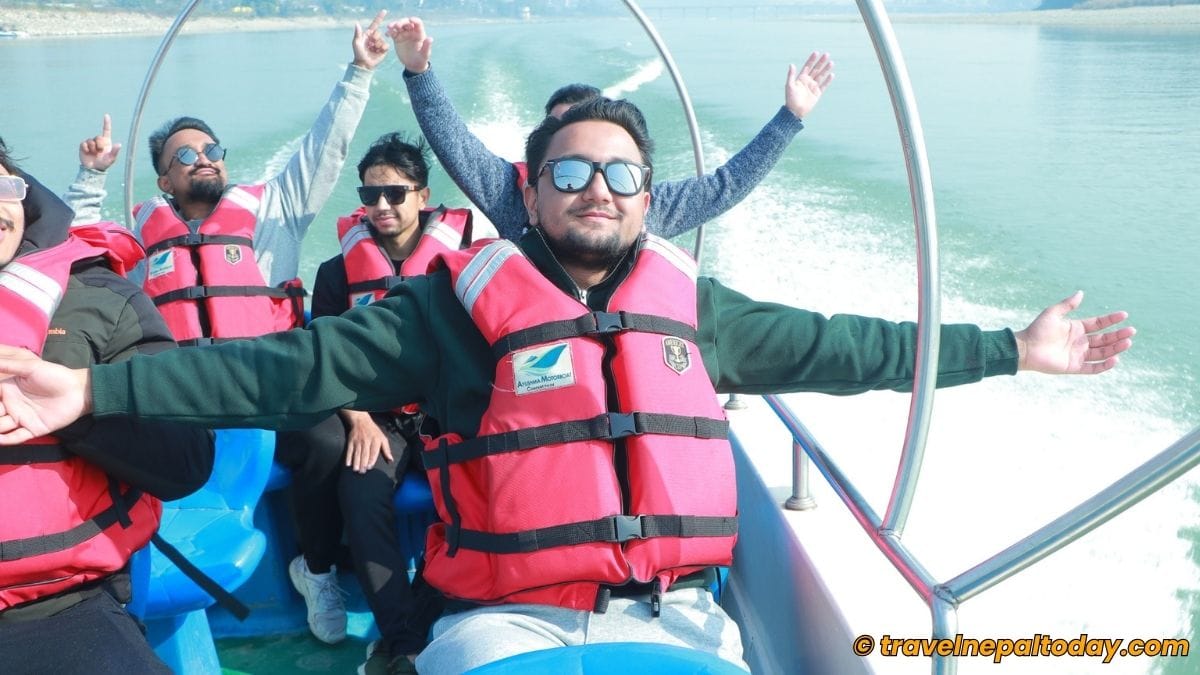 motorboating in narayani river