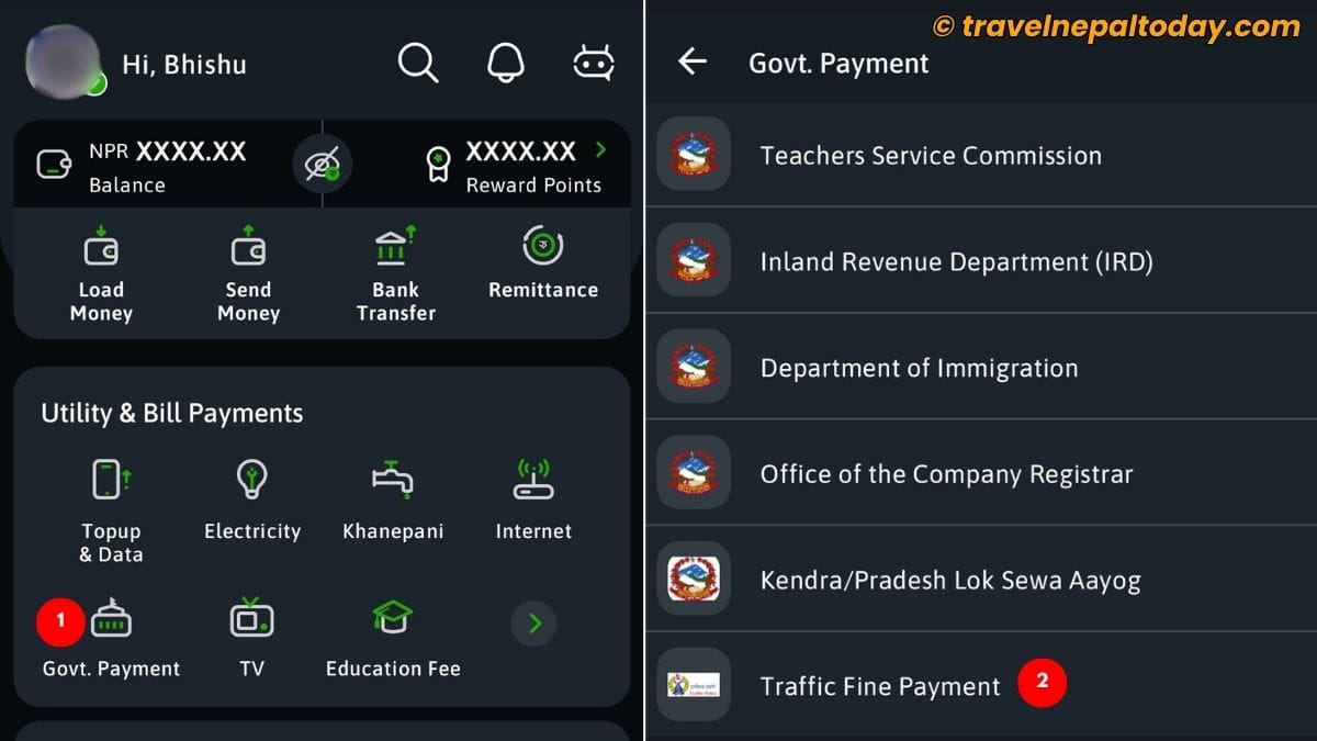 esewa e-challan payment