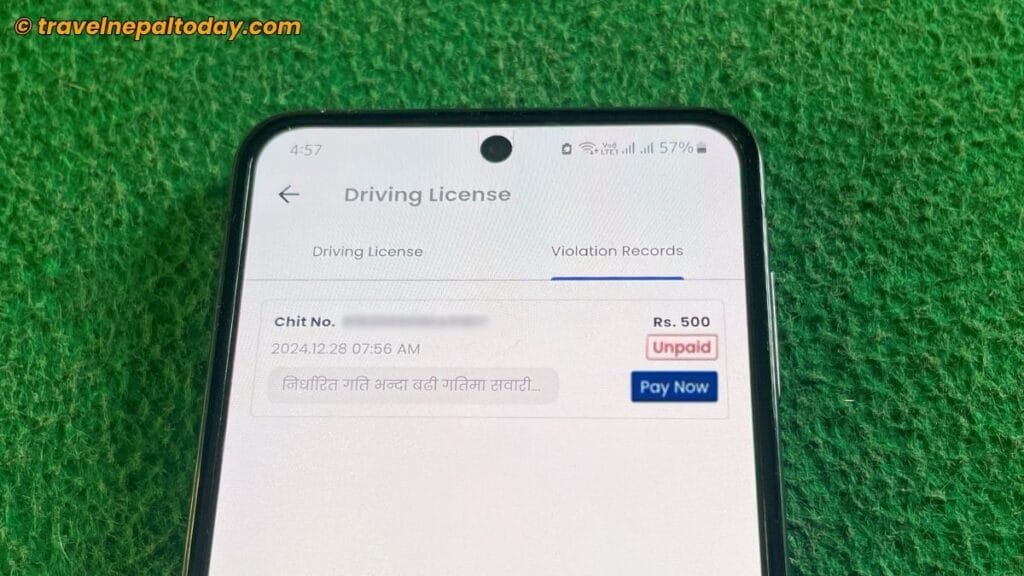 pay now traffic fine nagarik app