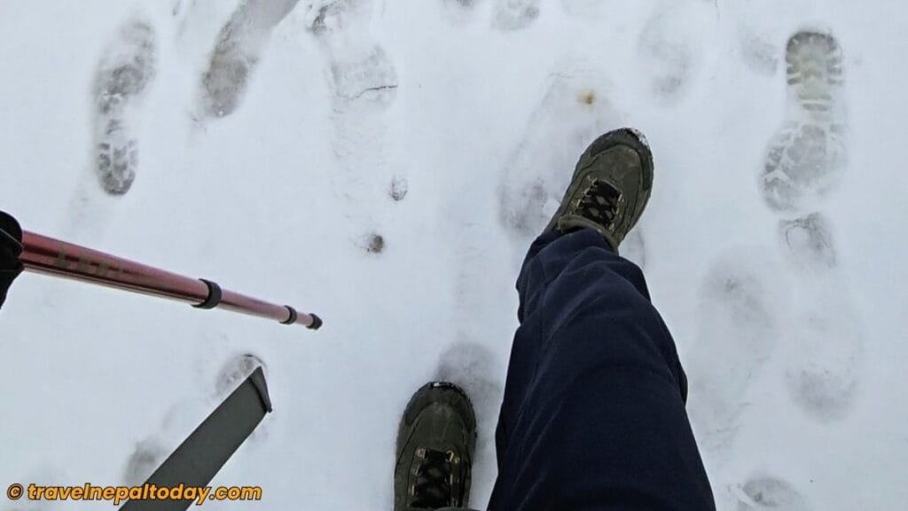 snowy trail after tuppi danda panch pokhari