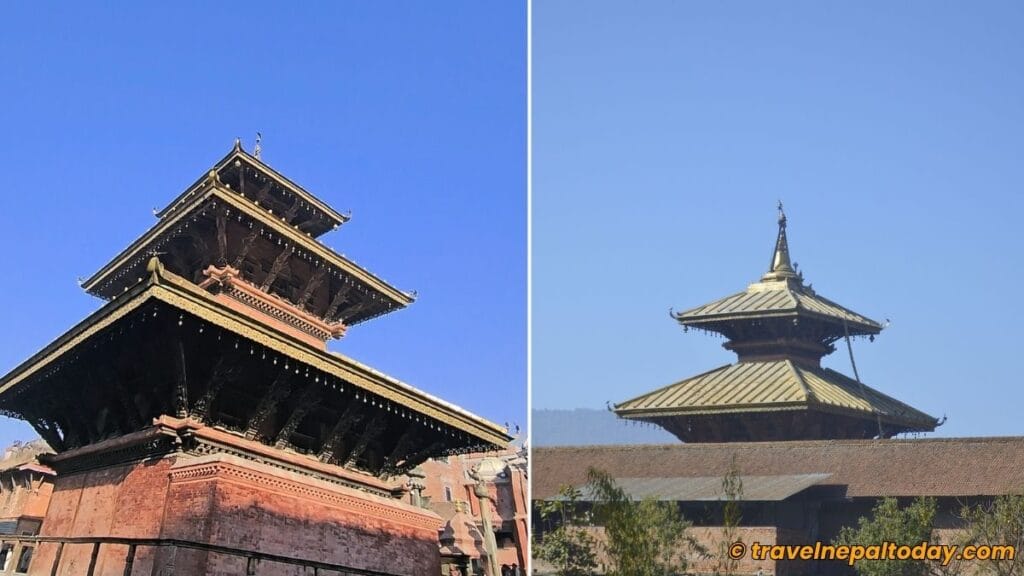three storeyed chandeshwori temple with golden gajur