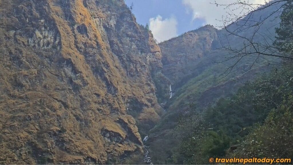 waterfall in panch pokhari trail