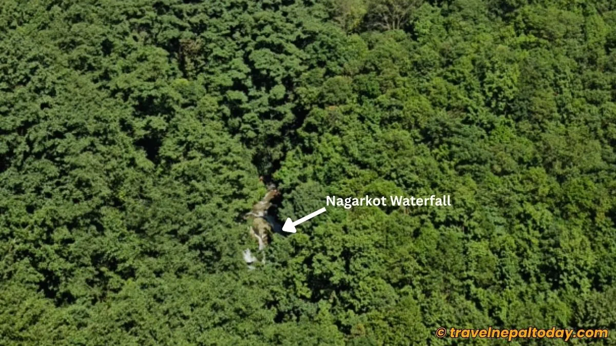 nagarkot waterfall seen from rani jhula