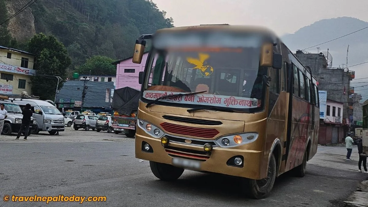bus to bhurung tatopani on the way to north abc
