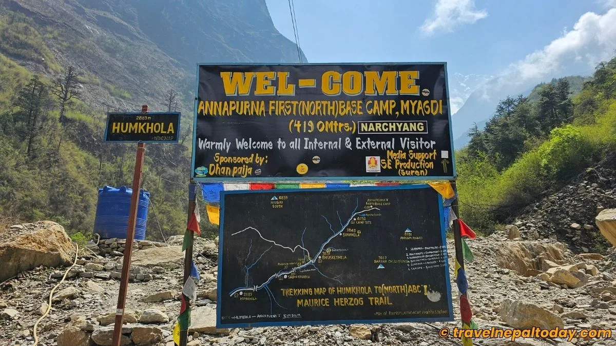 humkhola starting point of north abc trek
