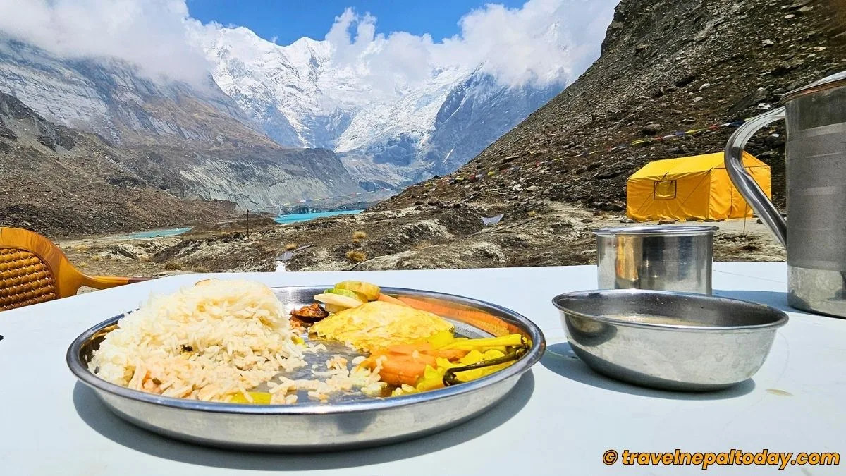 nepali thali set in panchakunda lake