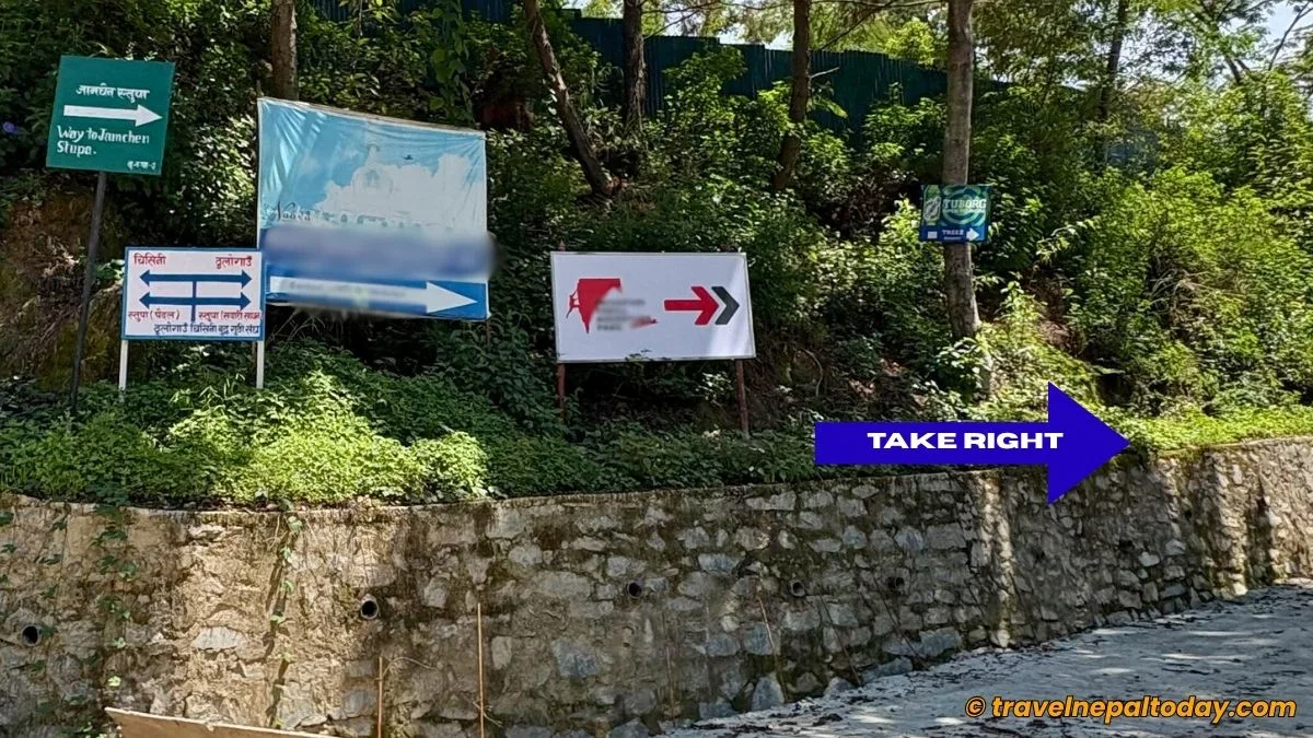 jamchen vijaya stupa sign board