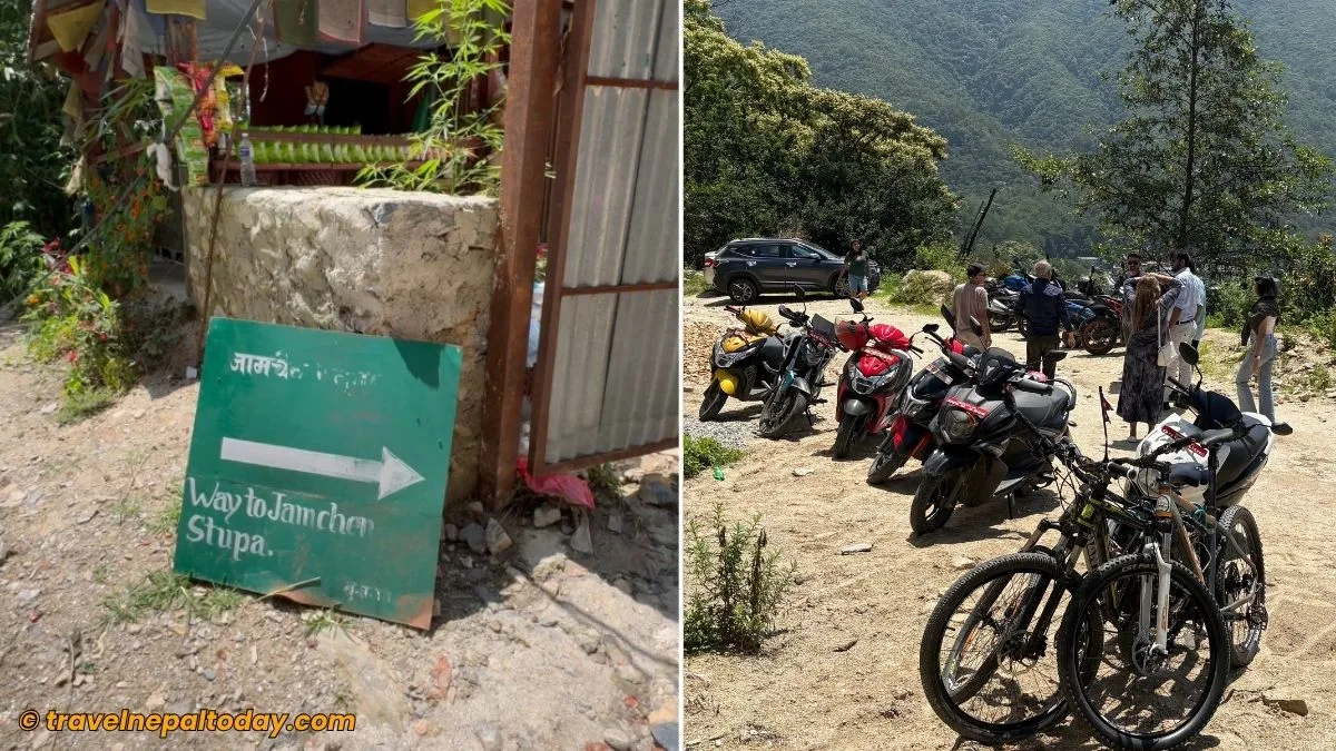 parking in jamchen vijaya stupa