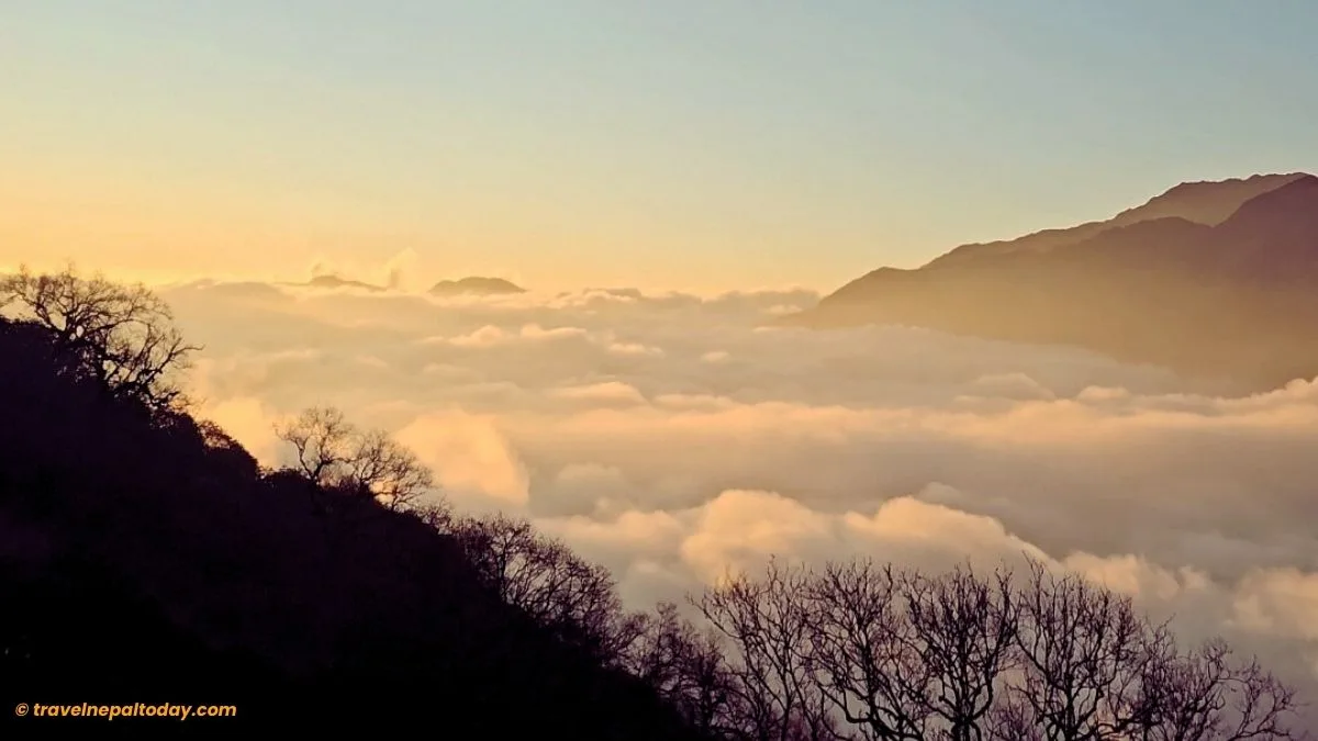 high camp mardi himal trek clouds