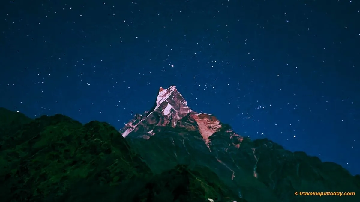 macchapuchre night view from mardi himal high camp