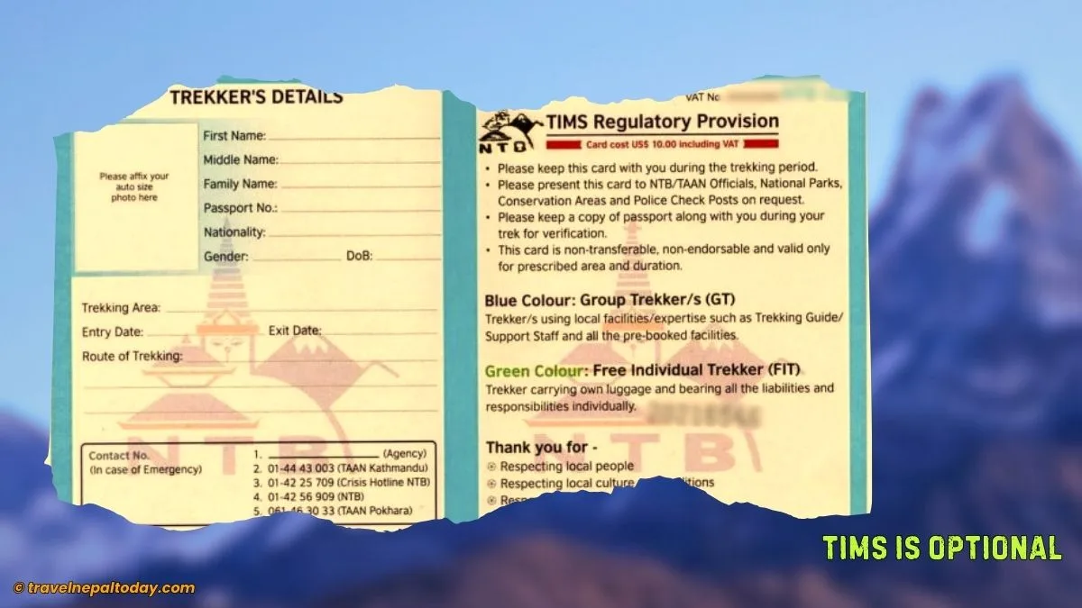 tims for mardi himal trek