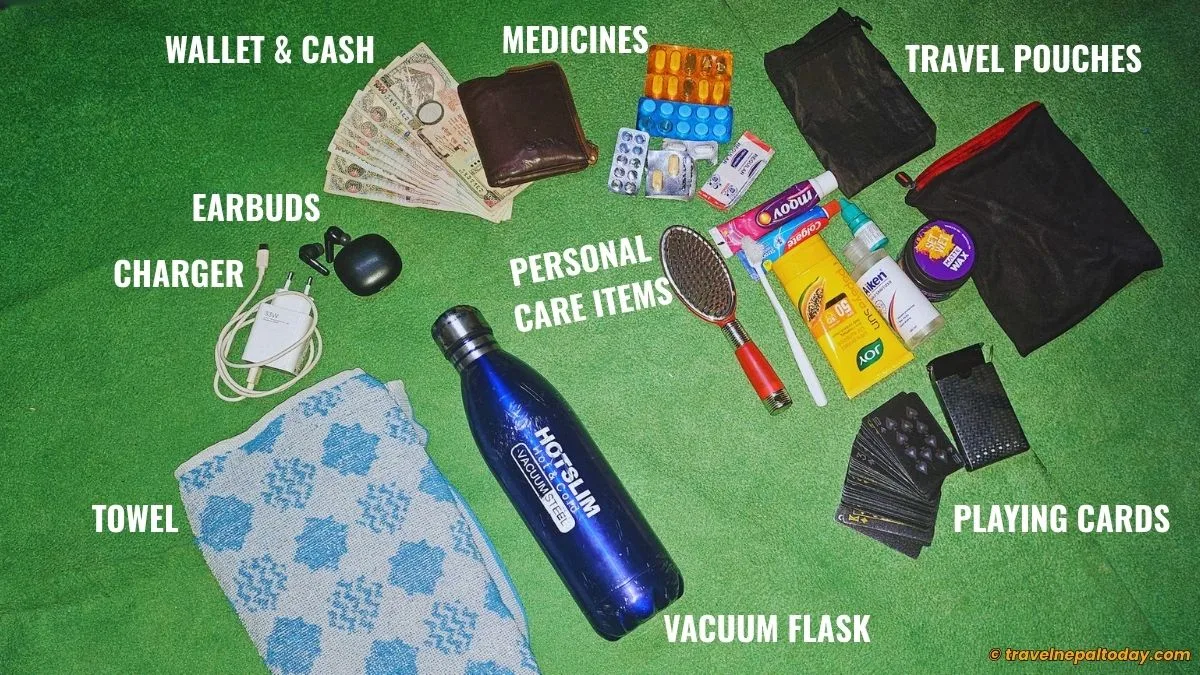 personal items in trek