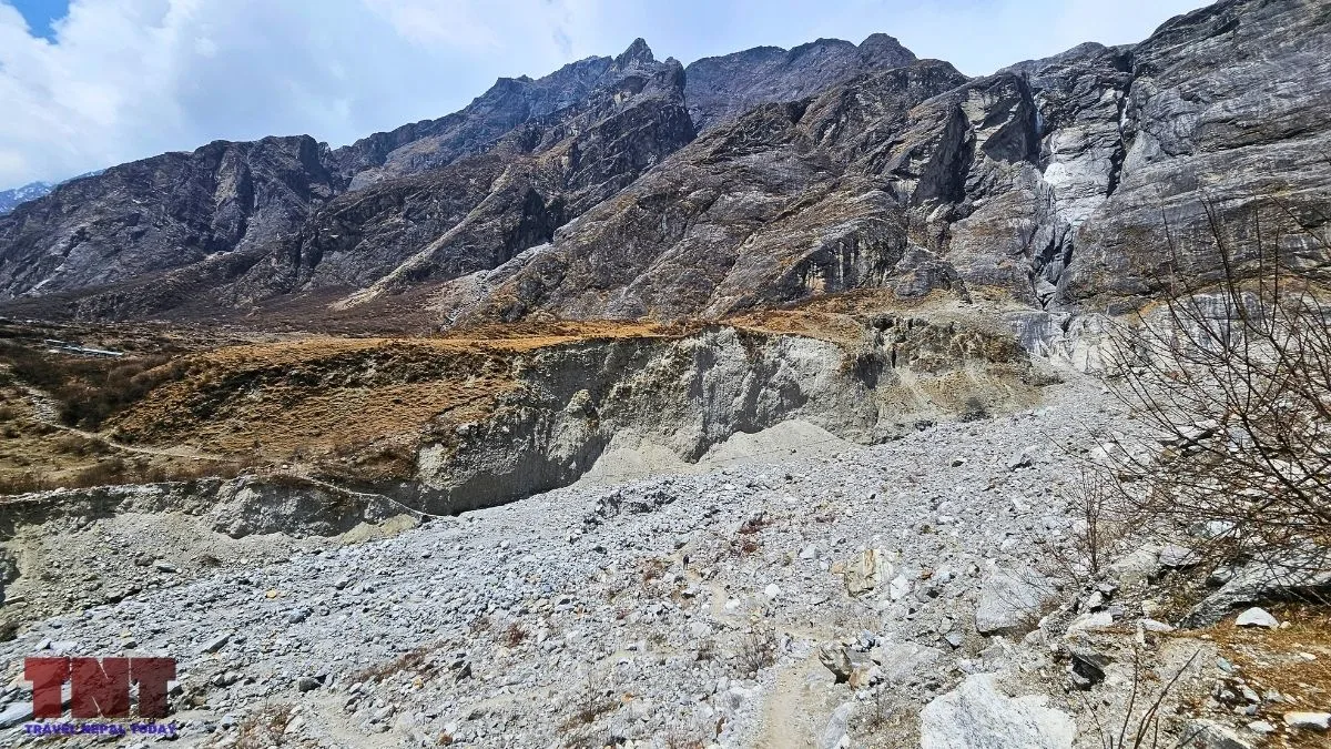 destroyed langtang village after 2015 avalance